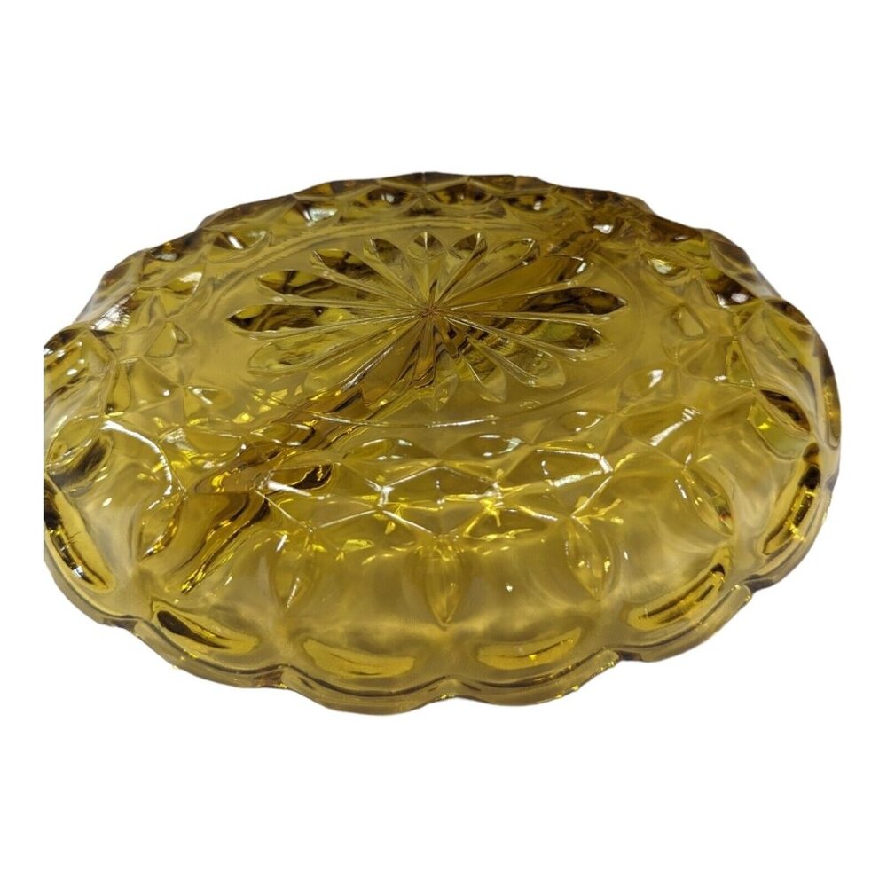 Vintage 1960s Anchor Hocking Fairfield Amber Serving Plate & Divided Relish Dish - Picture 10 of 13